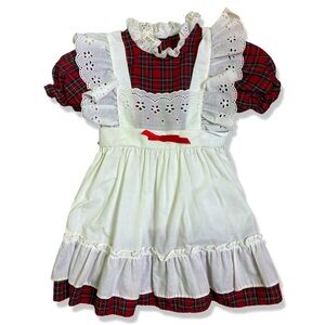 VINTAGE New York Kids Plaid Pinafore Dress